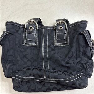 Coach black signature handbag